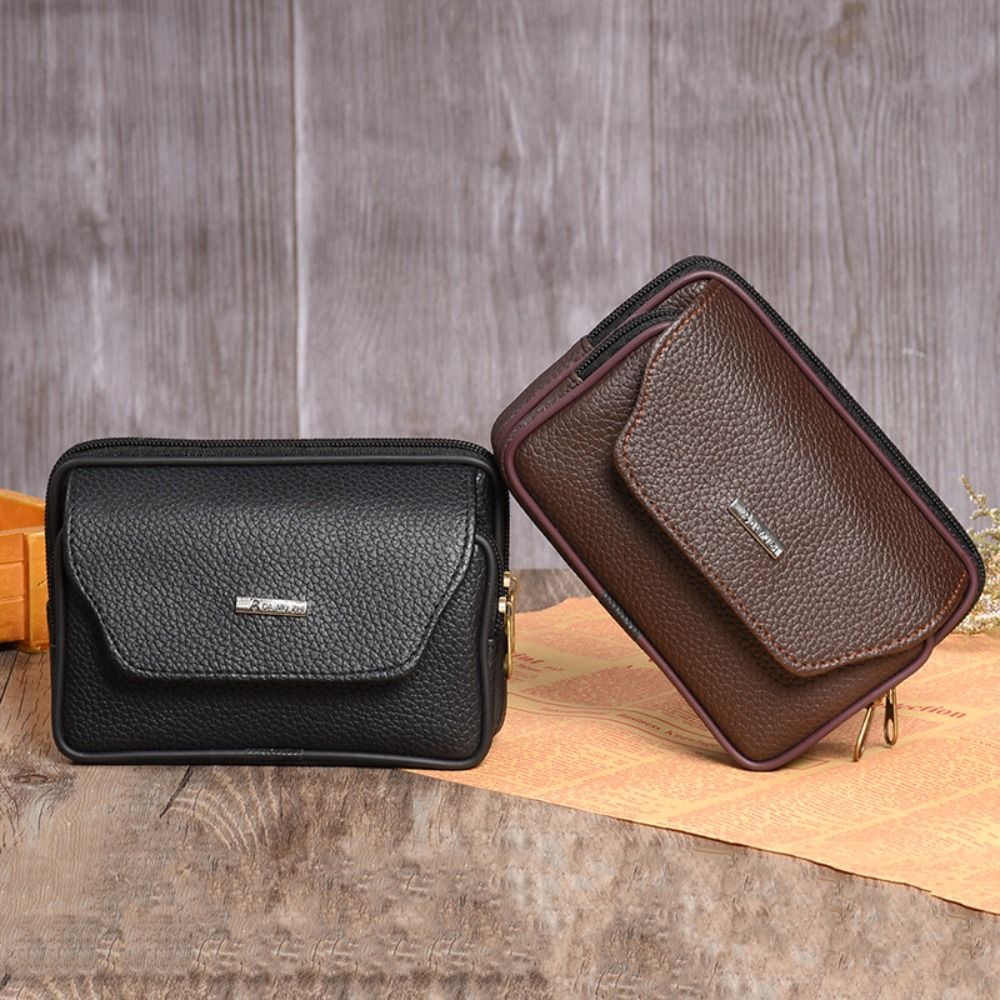 Leatherwork Belt - Męska saszetka biodrowa z PU skóry,
