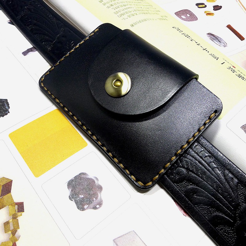 Leatherwork Belt - Blongk Ultra szczupła talia torba z