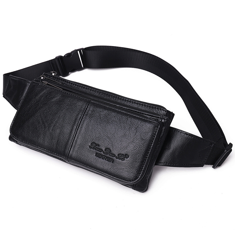 Leatherwork Belt - Męska saszetka biodrowa na pas, skórzana