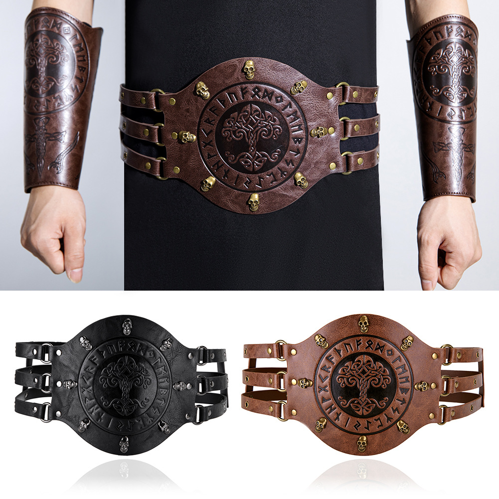 Leatherwork Belt - Szeroki średniowieczny pas-gorset, strój wikinga, pirata,