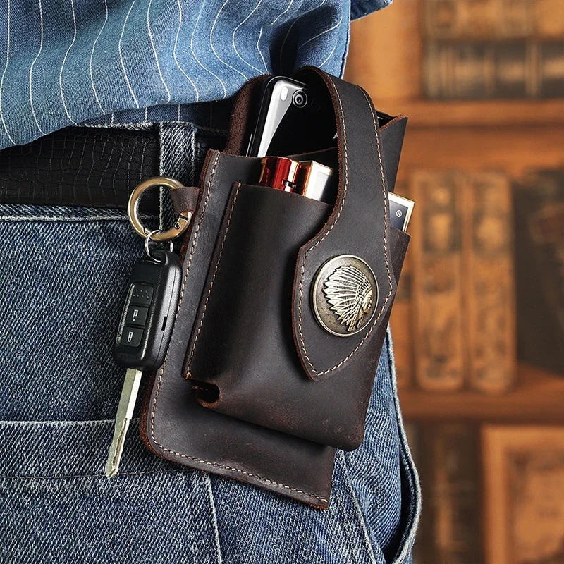 Leatherwork Belt - Męska torba na telefon komórkowy z