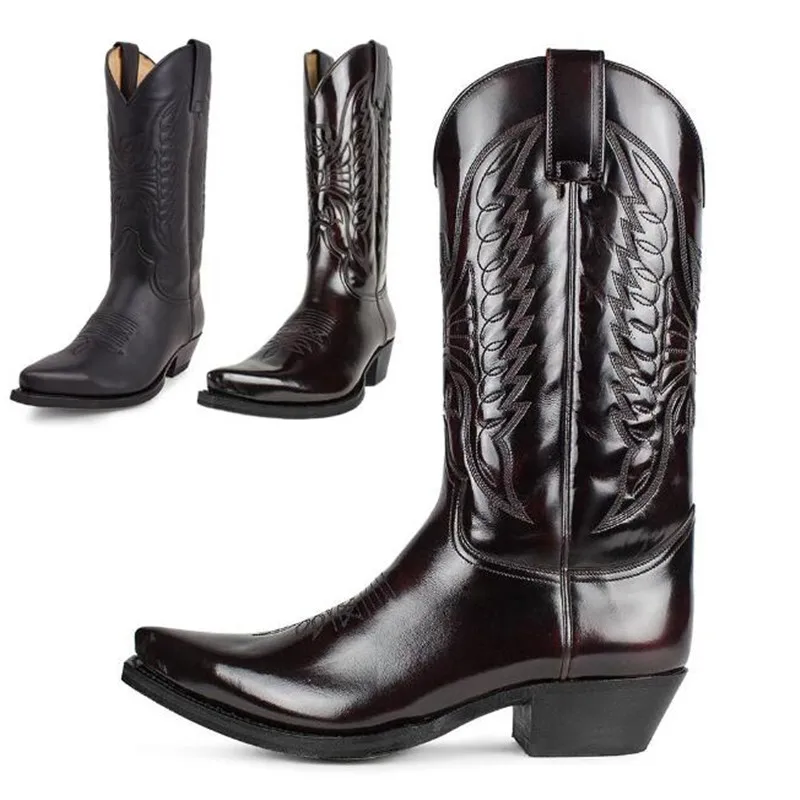 Kowbojki Męskie Damskie Countr – Leather Work Western recenzja i cena