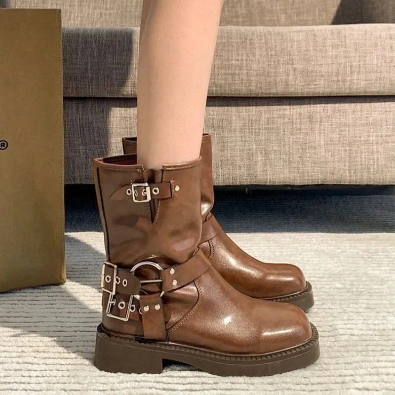 Botki damskie Jesienna moda ro – Leather Work Western recenzja i cena
